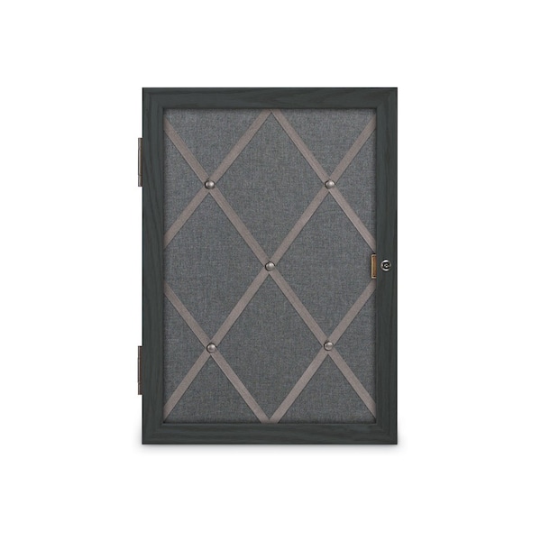 Sliding Door 16" Wood Framed Display Cas, UVDC1649-OAK-DBURGU